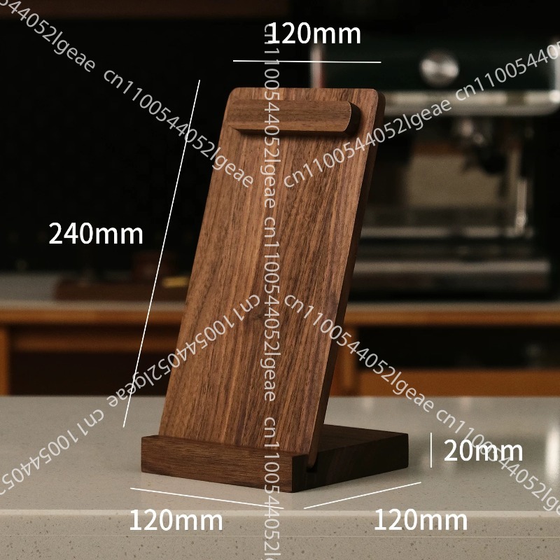 Coffee Tea Menu - Zwartwalnoot houten displaykaart voor op tafel,