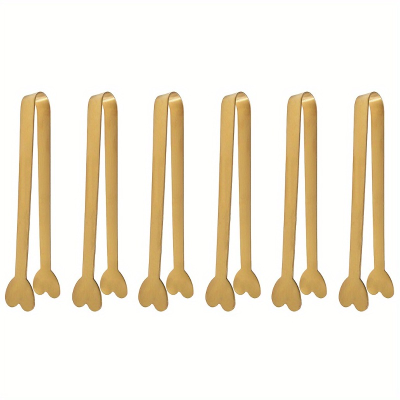 Coffee Tea Day - 4/6PCS roestvrijstalen hartvormige minitang voor suiker/ijsblokjes