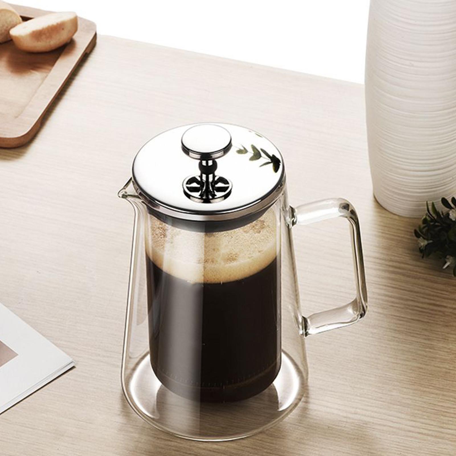 Coffee And Tea Glass - Koffiepersen Glas Roestvrij staal Dubbelwandige geïsoleerde