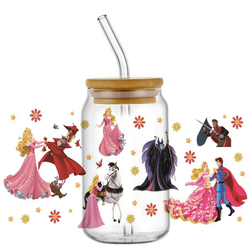 Coffee And Tea Glass - Mooie Aurora en heksenpatroon prinsessenontwerp UV