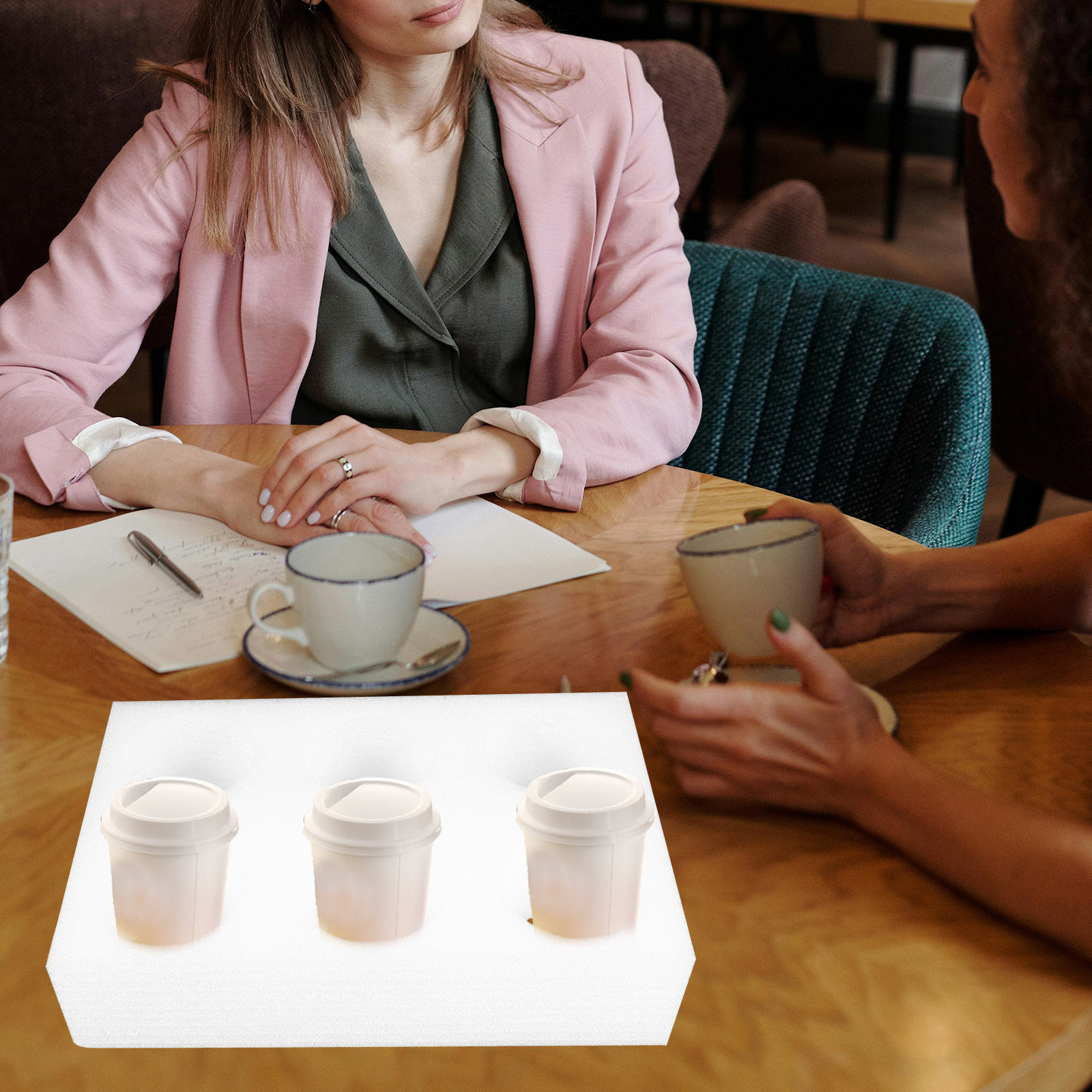 Coffee Tea Holder - 2 stuks drankbekerhouder lade met meerdere