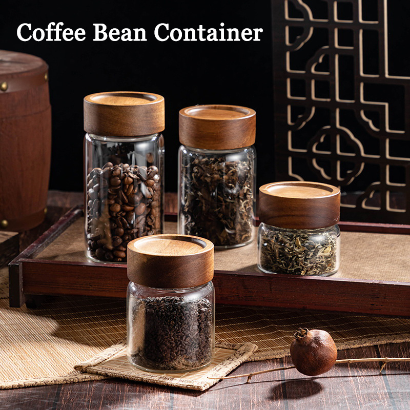 Coffee Tea Containers - Koffiebonen Opslagcontainer Buis Displayrek Theefles Glas