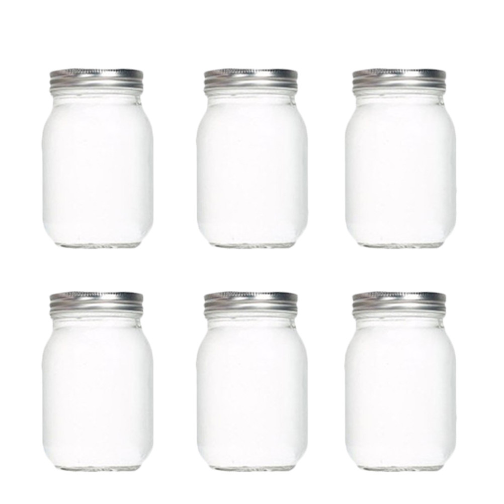 Coffee And Tea Glass - 6 stuks transparante ronde glazen potten