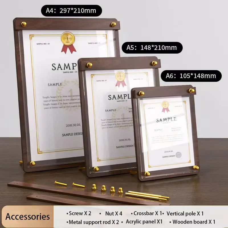 Coffee Tea Menu - Aangepaste A4 A5 Houtnerf Acryl Reclame
