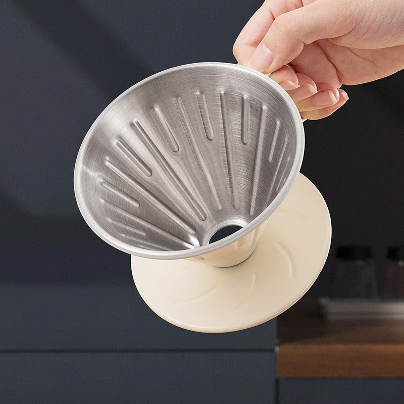 Coffee Dripper V60 - 1-2 personen koffiefilterbeker roestvrijstalen handdruppelfilter voor