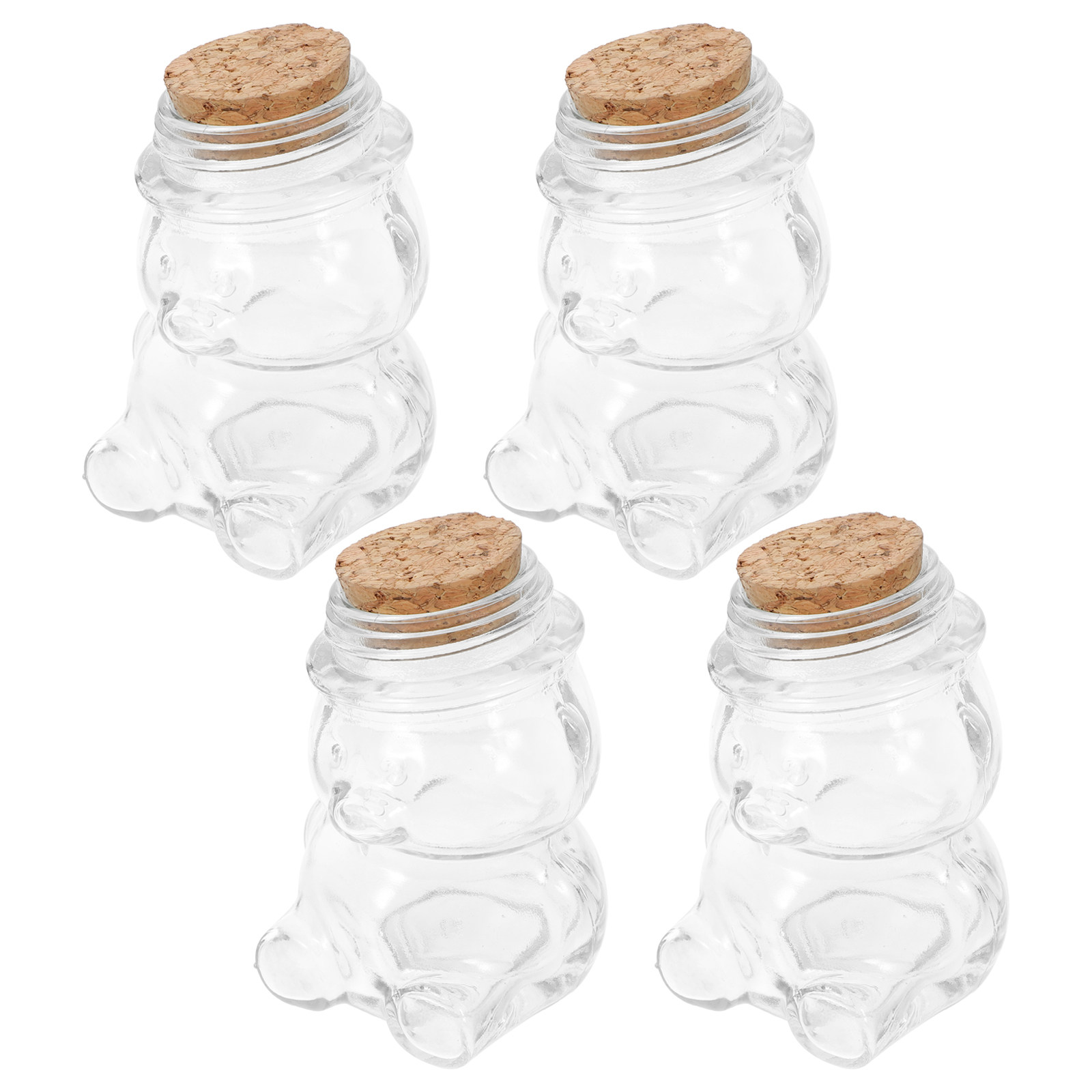 Coffee And Tea Glass - 4-delige glazen snoepkruikenset, transparante luchtdichte voedselbewaarcontainer