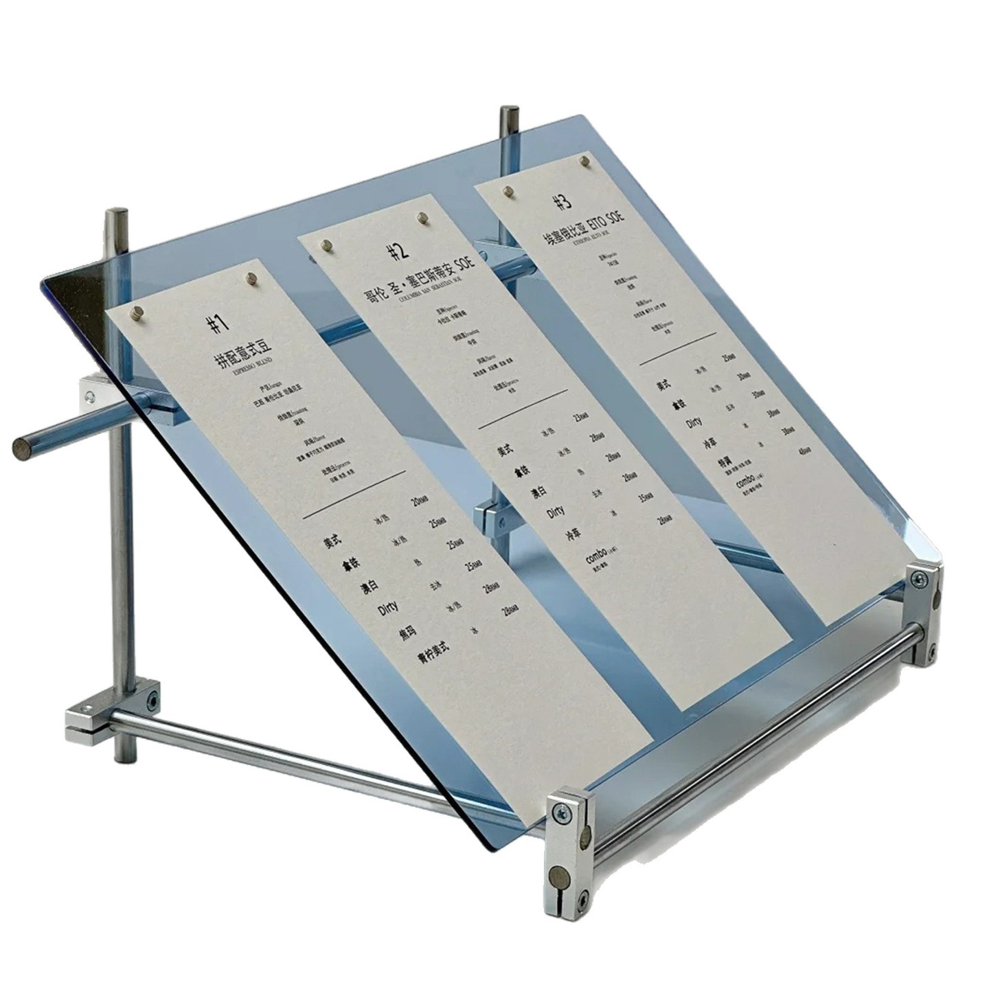 Coffee Tea Menu - Displaystandaard met optische as van acryl,
