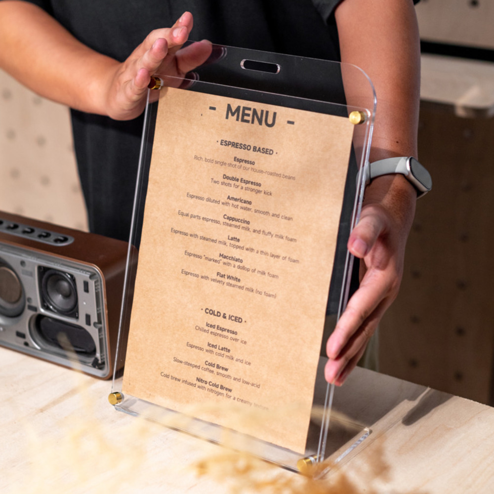 1 STKS A4 Display Stand Transp - Coffee Tea Menu recensie en prijs
