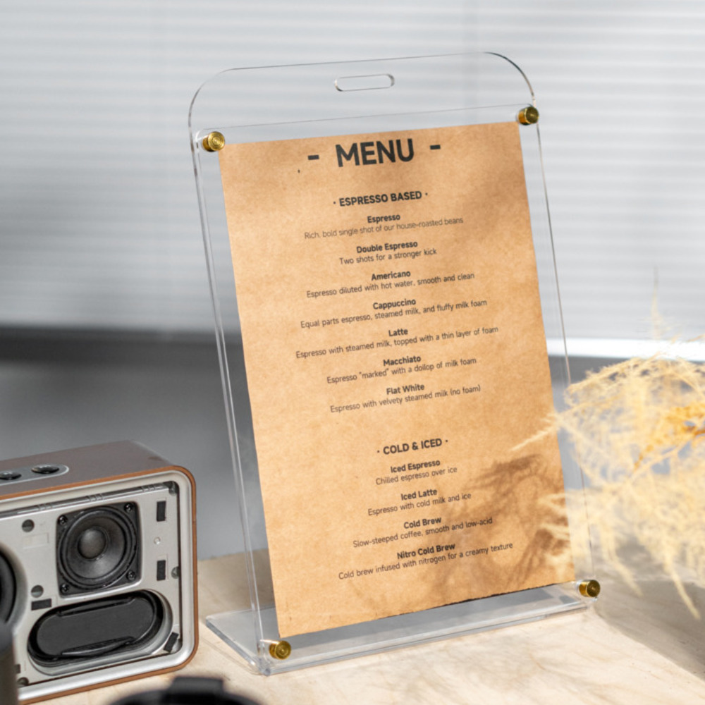 1 STKS A4 Display Stand Transp - Coffee Tea Menu recensie en prijs