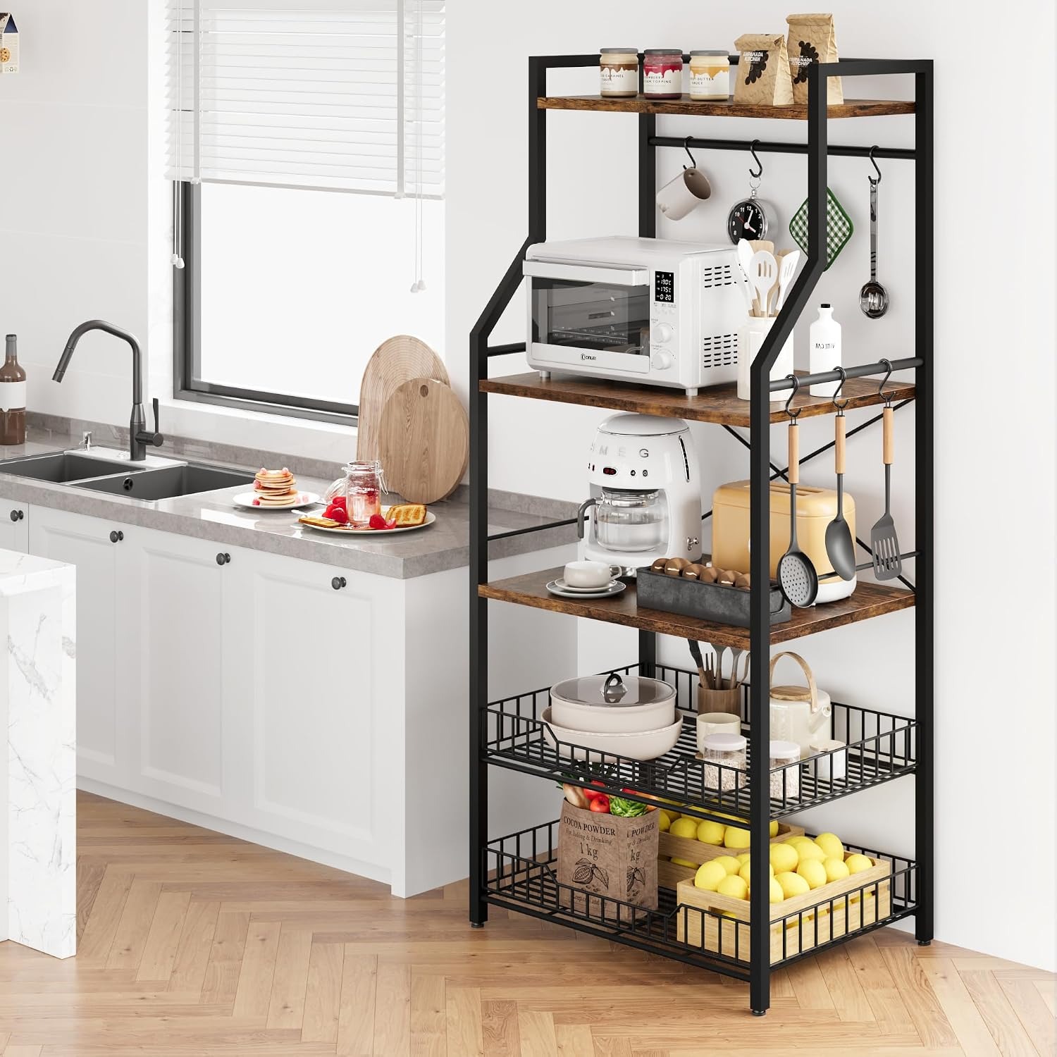 5-laags keukenbakkersrek met m - Coffee Tea Holder recensie en prijs