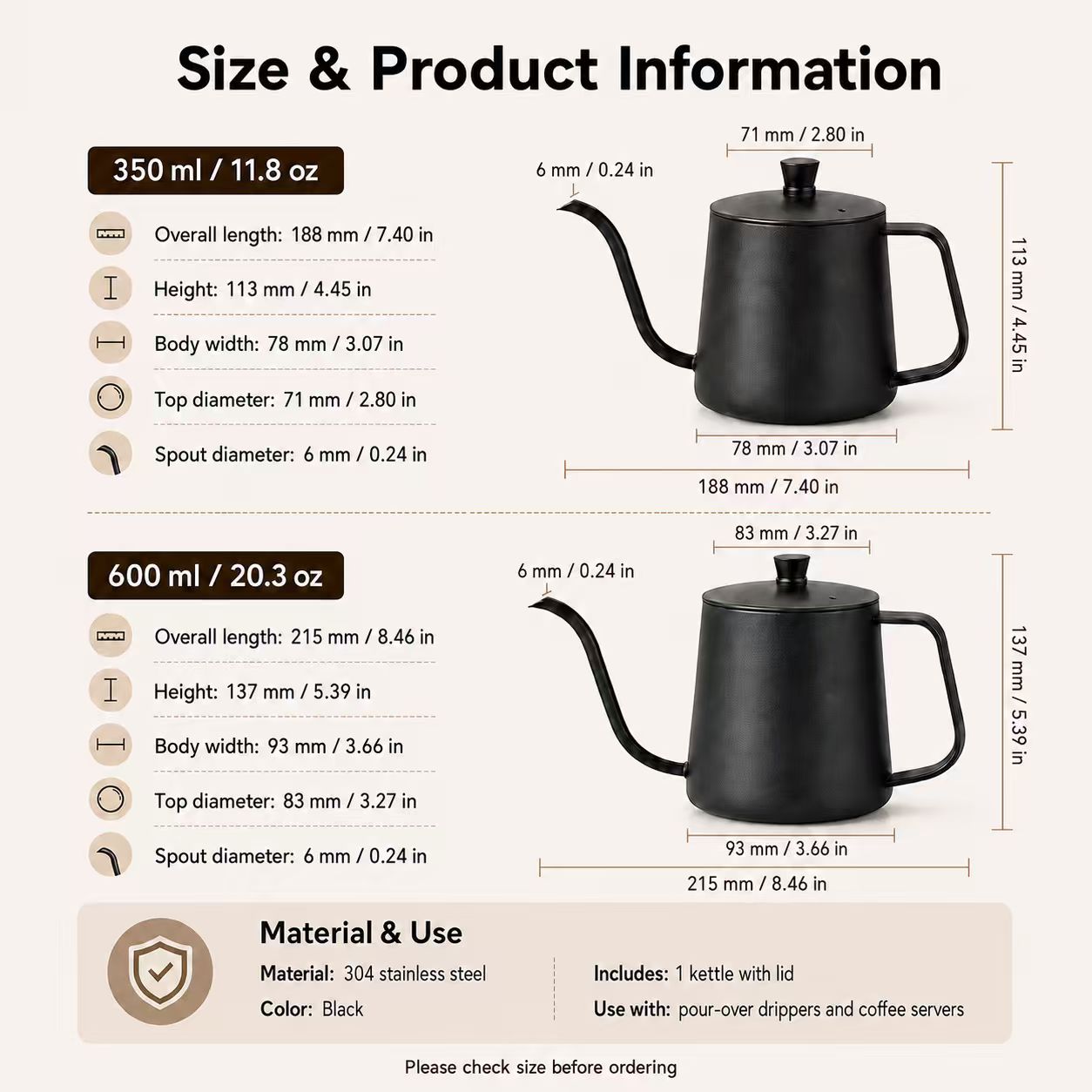 Koffiekan van 304 roestvrij st - Coffee Tea Pots recensie en prijs